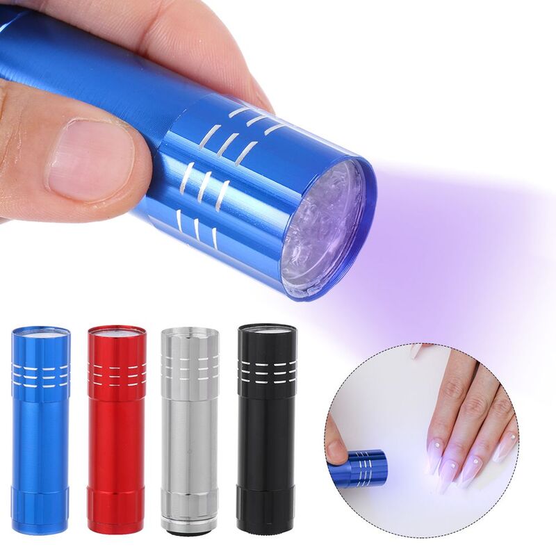 Mini asciuga unghie 9 luci a LED torcia lampada UV Gel per unghie portatile strumento per Manicure ad asciugatura rapida
