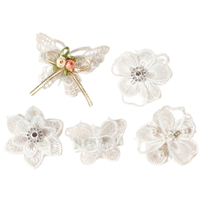Fashionable Hair Clip Embroidered Hair Clip Child Hair Barrettes with Embroidered Bowknot Comfortable Wearing Gift