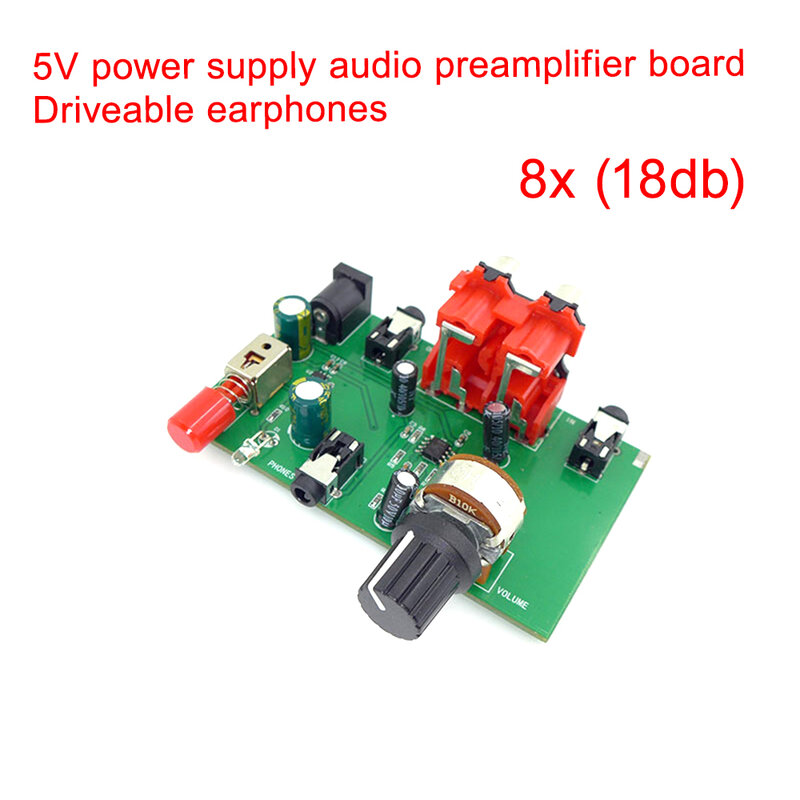 MC33202 placa de áudio pré-amplificador de sinal de áudio ganho 18db diy home theater fone de ouvido driver mini amplificador DC3-5V