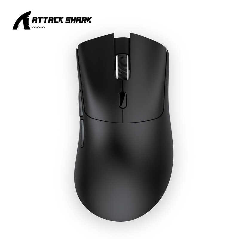 Attack Shark R1 Mouse nirkabel 18000dpi, 1000Hz, koneksi tri-mode, PAW3311, Mouse Gaming Makro