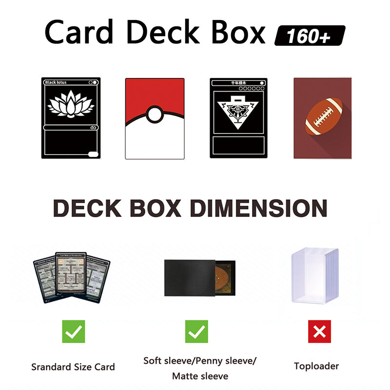 Hộp Đựng Thẻ Thẻ Hộp Magic TCG Giữa Lớn Ốp Đá Màu Hộp Bảo Quản Mặt Trên Cửa Giáng Sinh Đồ Chơi game Thu Thẻ