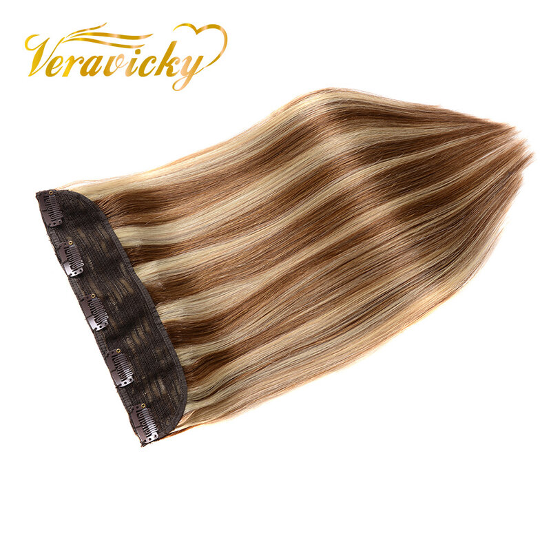 18" to 24"  150G 200G Clip In One Piece European Human Hair Clips Remy Hair Blonde Clip Human Hair Extensions Tic Tac 5 clips