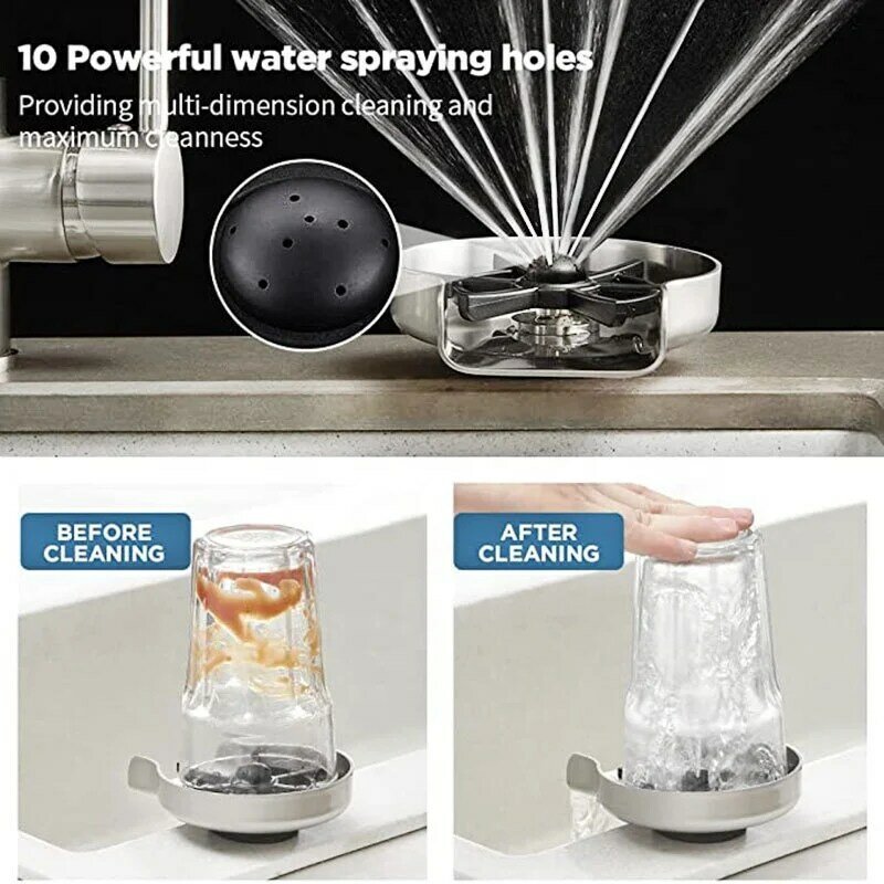 Rondella automatica per tazze accessori per lavello da cucina uso commerciale per uso domestico sciacquatrice per bicchieri da birra per lavelli da cucina