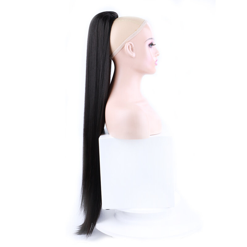 Coletas sintéticas largas y rectas para mujer, extensiones de cabello con cordón de fibra Futura, 30 pulgadas