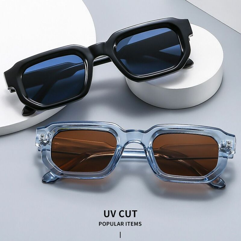Modne Retro małe okulary przeciwsłoneczne z kwadratowymi oprawkami damskie okulary przeciwsłoneczne UV400 Vintage Punk Men Outdoor Sports Y2K