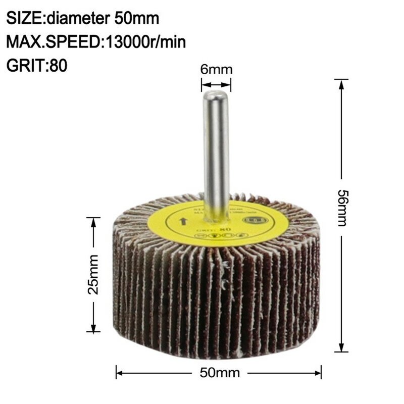 1pc Grinding Wheel 80 Grit Louver Wheel Grinding Head With Handle Metal Grinding Wheel Sandpaper Ring Abrasive Polishing Tools