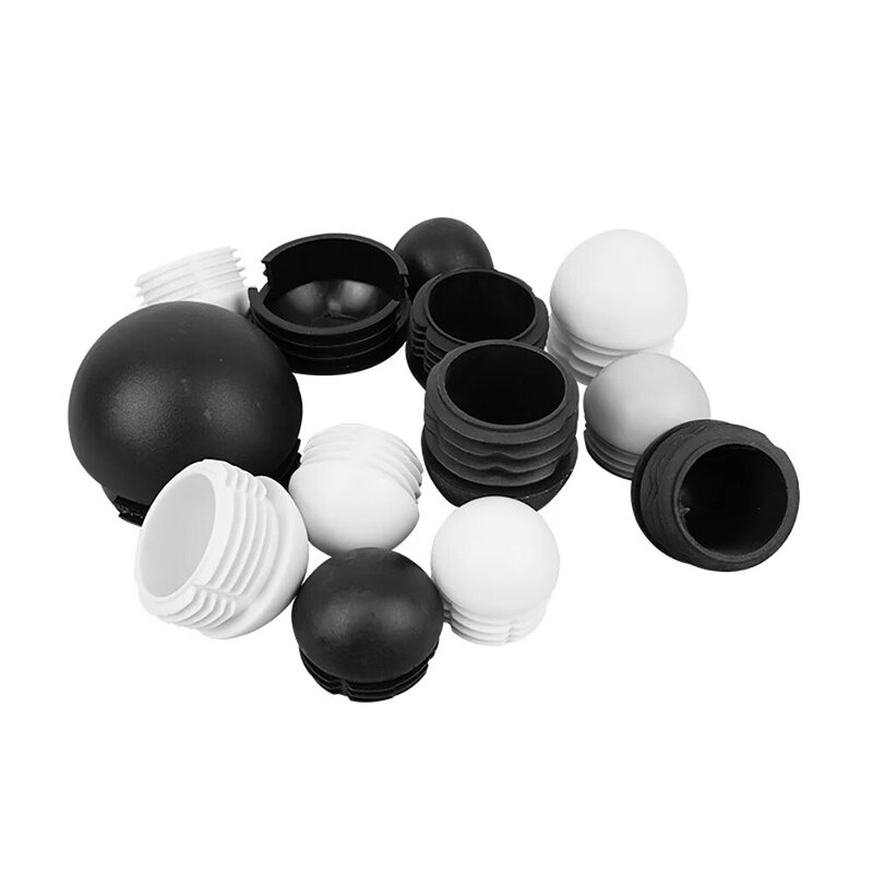 2/4/10pcs Black/White Domed Round Plastic Blanking End Caps Chair Feet Tube Pipe Inserts Plug 16/20/28/30/35/38/40/42/45/48/50mm
