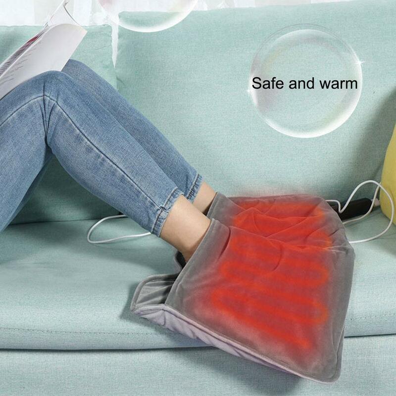 Aquecedor elétrico aquecido de pés de veludo para mulheres, aquecedor USB, almofada de aquecimento para a pele, tapete macio térmico doméstico confortável, inverno