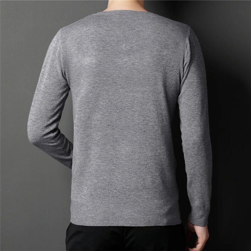 COODRONY-suéter de punto con cuello en V para hombre, Jersey informal de Color sólido, ropa de otoño e invierno, Z1117