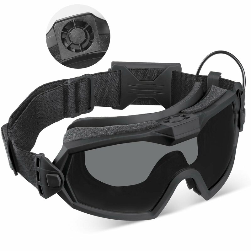 نظارات تكتيكية مضادة للضباب مزودة بمروحة وعدسة قابلة للتبديل ، نظارات إطلاق نار إيرسوفت لصيد كرات الطلاء والدراجات النارية