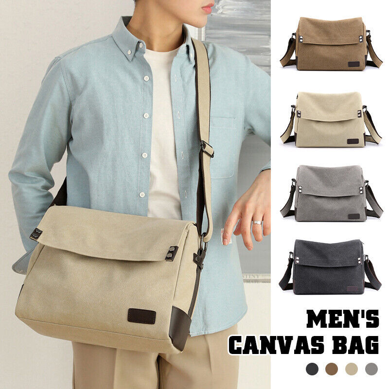 Холщовая сумка-мессенджер для мужчин, повседневный мужской портфель через плечо для походов и путешествий, модная вместительная сумка на плечо