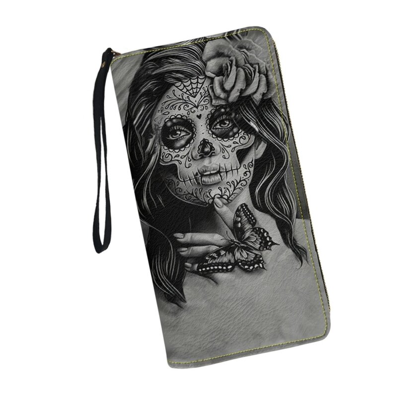 Skull Girls Women Wallet Day Of The Dead Design Luxury Female Leather Purse Multifunction Coin Case Girls carteras para mujer