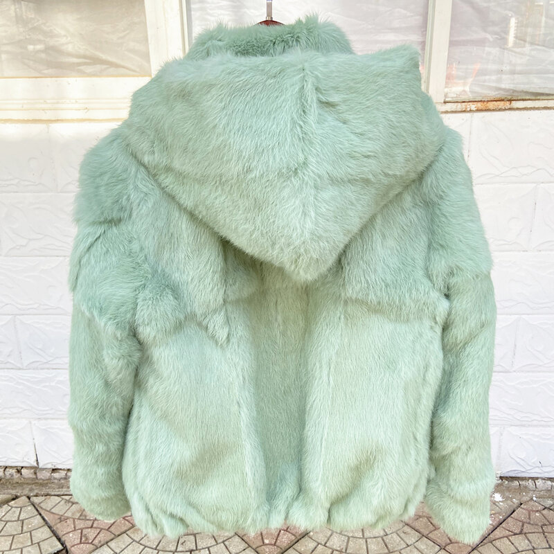 Mantel bulu kelinci alami jaket dingin wanita musim dingin khusus pengiriman gratis mantel mewah wanita 2023 untuk wanita