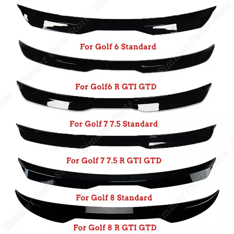 Czarny błyszczący tylny spojler dachowy do VW Golf MK6 7 7.5 8 GTI GTD R 2009-2022 Spoiler samochodowy tylne skrzydło tuning Body Kit Maxton Style