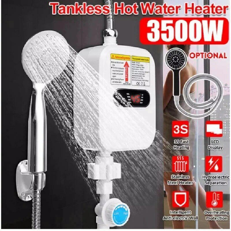 Scaldabagno istantaneo doccia rubinetto del bagno spina scaldabagno 3500W Display digitale per casa di campagna