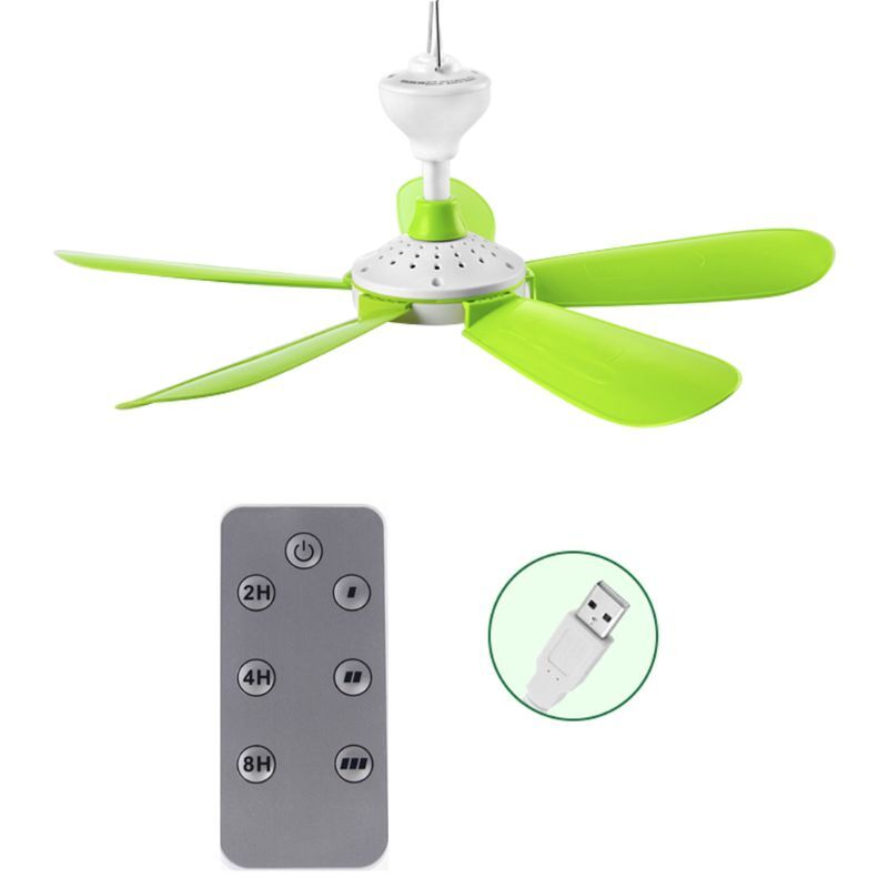 Ventilateur électrique suspendu USB 5V, puissance 5w, nouilles, mini ventilateur de plafond silencieux, moustiquaire, télécommande