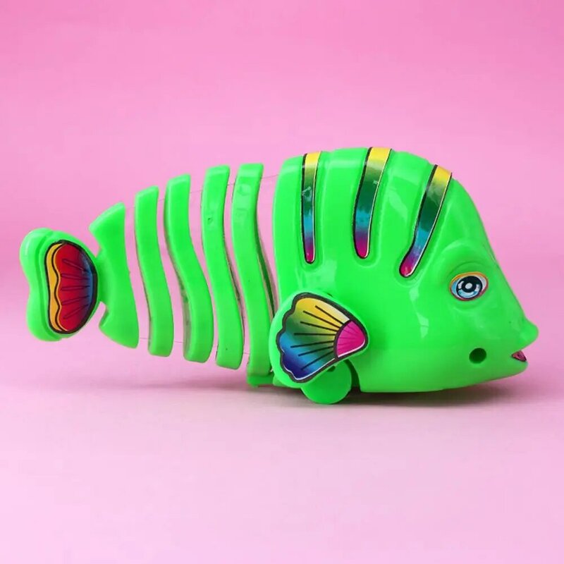 Plastic Wind-up Toy Educational Wind-up Fish Toy for Kids Clockwork Toy for Children Infant with Swinging Motion Portable Fun