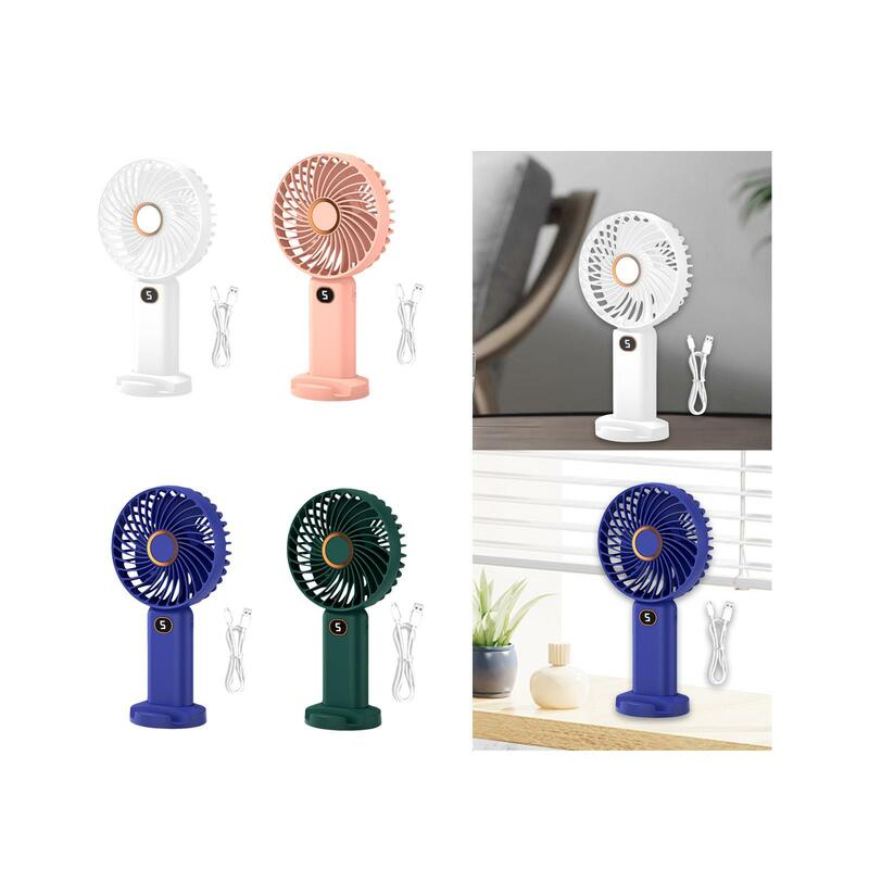 Mini Portable Fan 5 Speeds with Base Mini Handheld Fan for Indoor Women Girl
