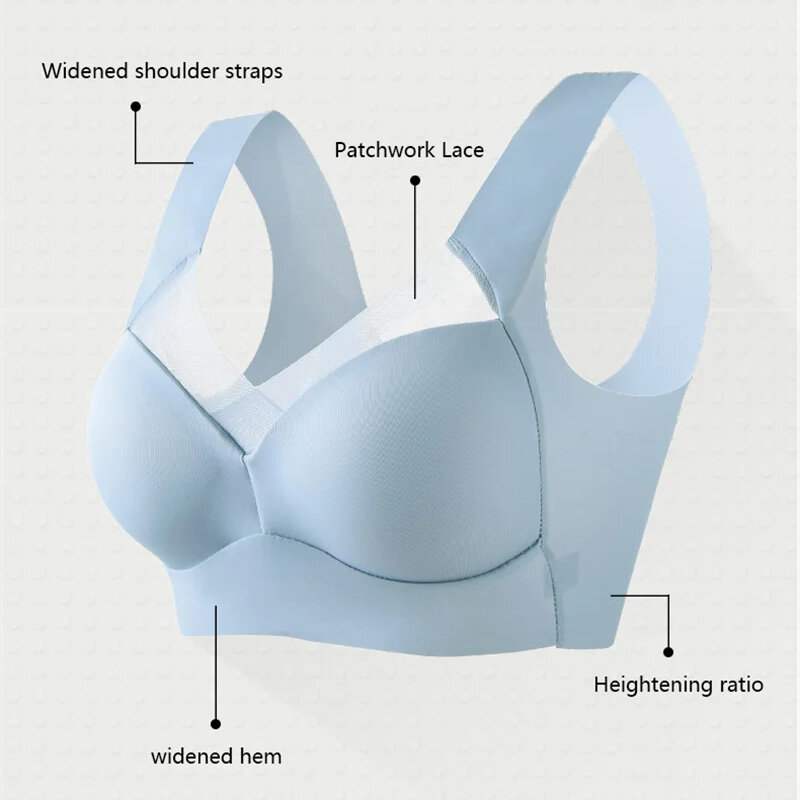 Women Seamless Plus Size Bras Sexy Patchwork Lace Top Push Up Sports Brassiere Female Backless Fitness Sleep Vest Bralette New