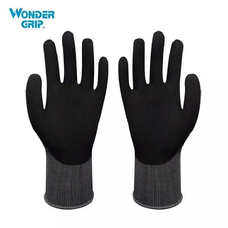 1 pair Wonder Grip Garden Safety Gloves Nylon Nitrile Sandy Coated Work Gloves