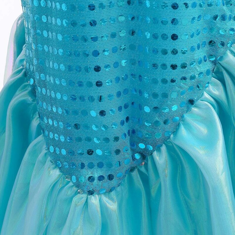Robe de Sirène Ariel pour Fille, Costume de Princesse Cosplay, Vêtements d'Été, de Carnaval, d'Anniversaire, d'Halloween