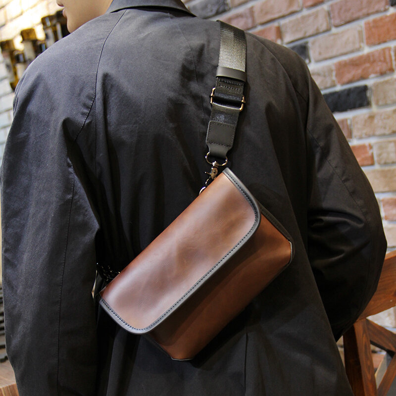 New Season Men's Small Crossbody Bag Trend Fashion Boys Personality Small Shoulder Backpack Mobile Phone Pocket