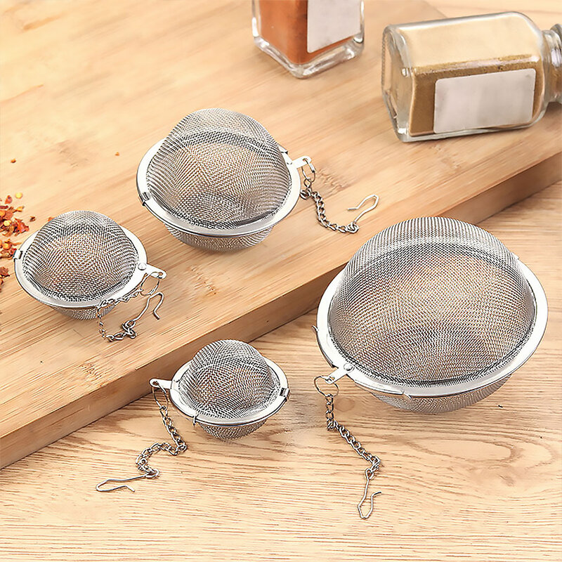 Ситечко для чая шар сетка с застежкой-шариком для рассыпного листового чая из нержавеющей стали