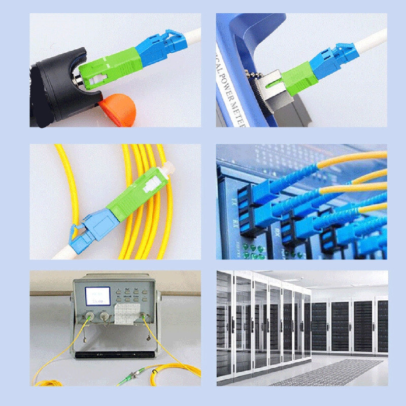 Adaptador de fibra óptica híbrida SC/APC a LC/UPC SC macho a hembra LC, Conector de fibra óptica monomodo, 1 unidad
