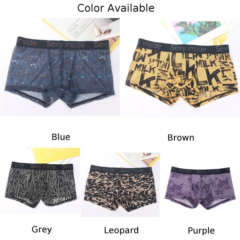 Underpant Bra Pantys Underpants Underwear Sexy and Comfortable Men's Mesh Boxer Briefs See Through Bikini Shorts