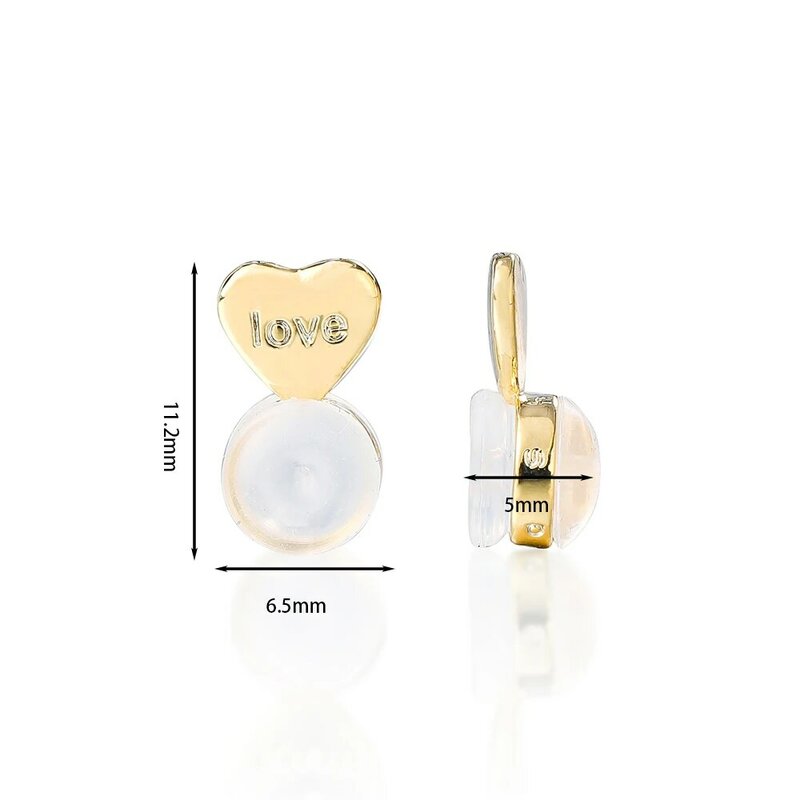 10/20/50Pcs Heart Love Magic Earring Lifters Earring Lifts Backs Adjustable Earring Nuts Hypoallergenic Ear Lobe Support New