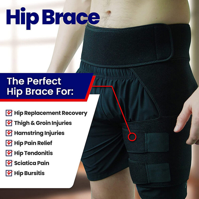 Hip Support Brace for Hip Pain, Compression Wrap for Groin, Thigh Hamstring, Pulled Muscle Injury,Arthritis Sciatica Pain Relief
