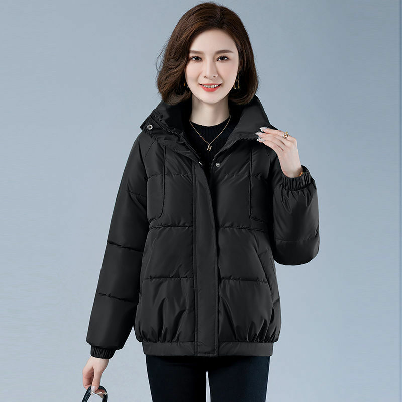 Новинка 2023, женское пуховое пальто из хлопка, зимняя куртка, женские короткие парки, свободная Толстая теплая верхняя одежда, универсальное пальто для отдыха