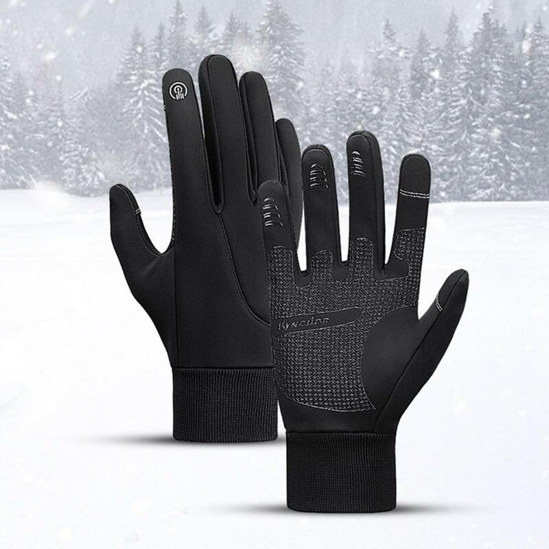 1 par luvas de neve quente térmico confortável para usar choque-absorvente touch-screen luvas de ciclismo amigáveis para esporte