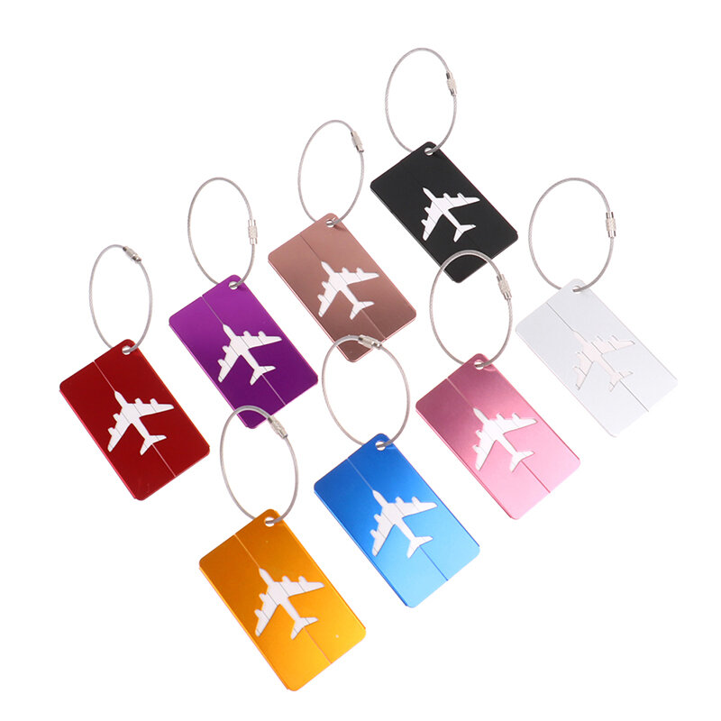 New 1PC Aluminium Alloy Travel Luggage Tags Baggage Name Tags Suitcase Address Label Holder Metal Luggage Tag Travel Accessories