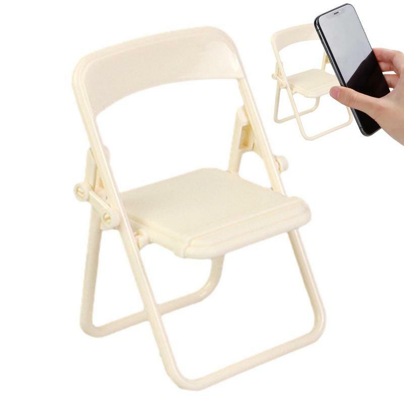 휴대폰용 다기능 미니 의자 모양 휴대폰 거치대, 조절 가능한 귀여운 다채로운 접이식 의자