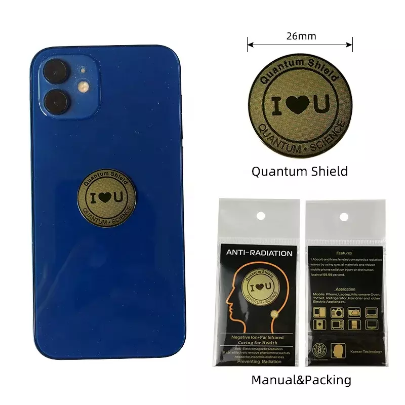 Benutzer definierte benutzer definierte Logo Größe Quanten energie EMK Schutz Aufkleber Anti-Strahlung Telefon Aufkleber für Handy