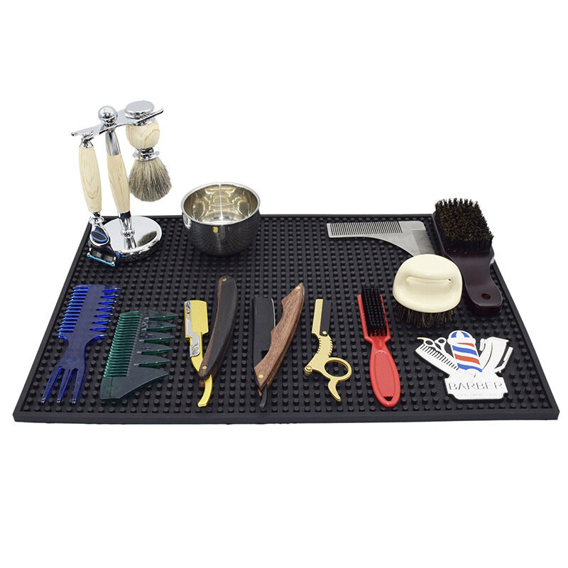 Barbertop Mini strumenti per parrucchieri Pad parrucchiere forbici per parrucchieri pettine per forcina tappetino in silicone forniture per barbiere professionale