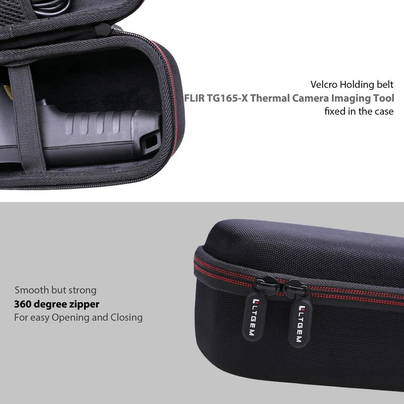 LTGEM-EVA Hard Case para câmera térmica, saco de armazenamento, transporte protetor de viagem, amarração ferramenta, FLIR TG165-X