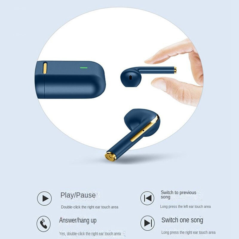 XIAOMI headphone Bluetooth, Earphone olahraga nirkabel Stereo In Ear dengan Mic