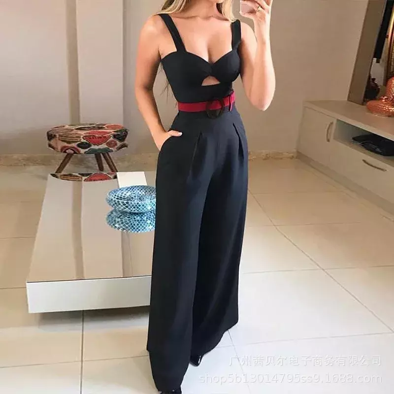 Fashion Romper Women 2023 New V Neck Hollow Body with Hanging Strap Jumpsuits for Women