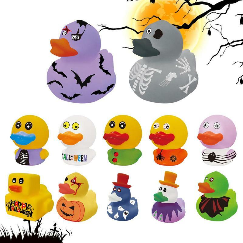 Pato amarillo de goma para niños, juguetes de comunicación para padres e hijos, regalo de Halloween, accesorios de coche Kawaii, adorno