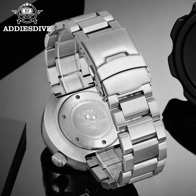 Часы ADDIESDIVE Мужские механические из нержавеющей стали с автоматическим сапфиром, 1000 м, BGW9, светящиеся наручные часы для дайвинга