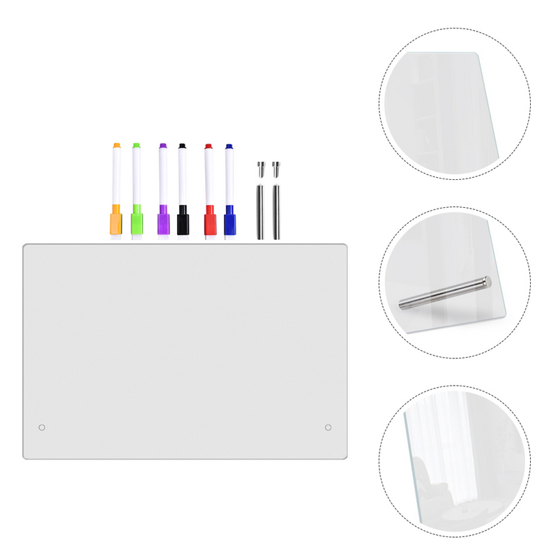 Clear Dry Erase Board Mini Refrigerator Memo with Pen Acrylic White Writing Note Table Office