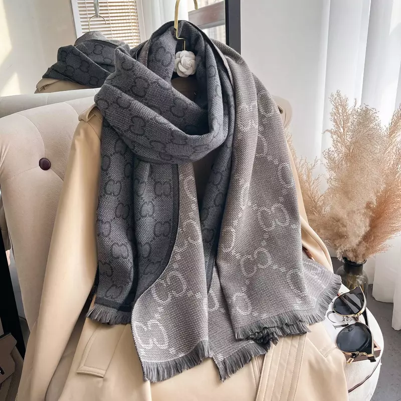 Bufanda de cachemir para mujer, chal grueso de diseño de lujo, manta, Foulard, Poncho de viaje, estolas, invierno, nuevo