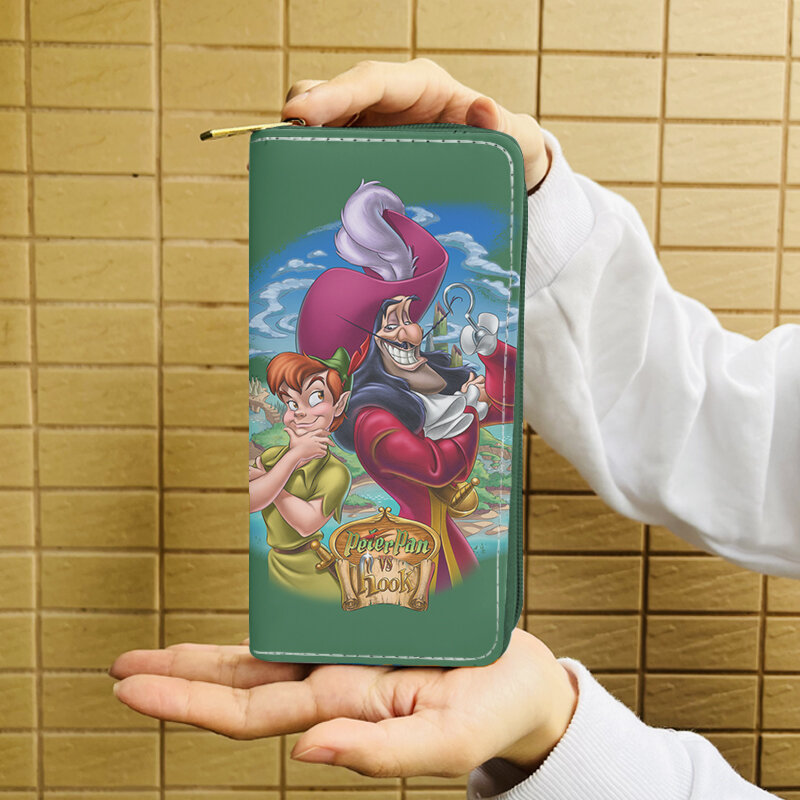 Disney Peter Pan W7960 Anime Aktentaschen Brieftasche Cartoon Reiß verschluss Münz tasche lässig Geldbörsen Karte Lagerung Handtasche Unisex Geschenk