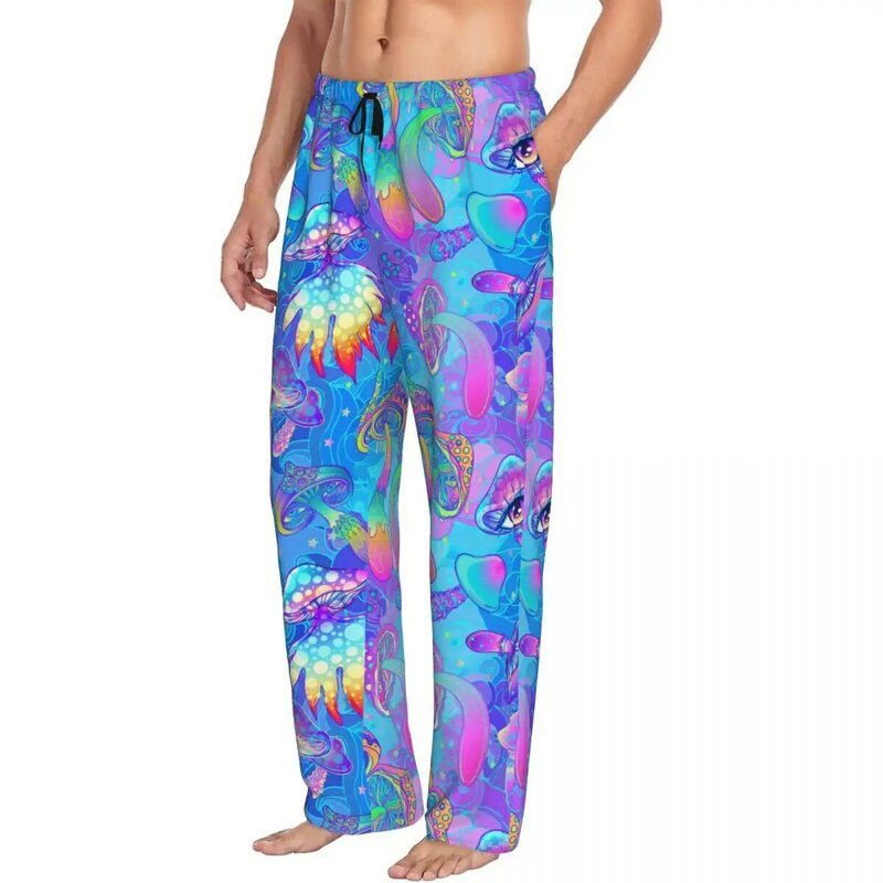 Мужские магические психоделические пижамные штаны с принтом грибов, одежда для сна в стиле бохо с карманами