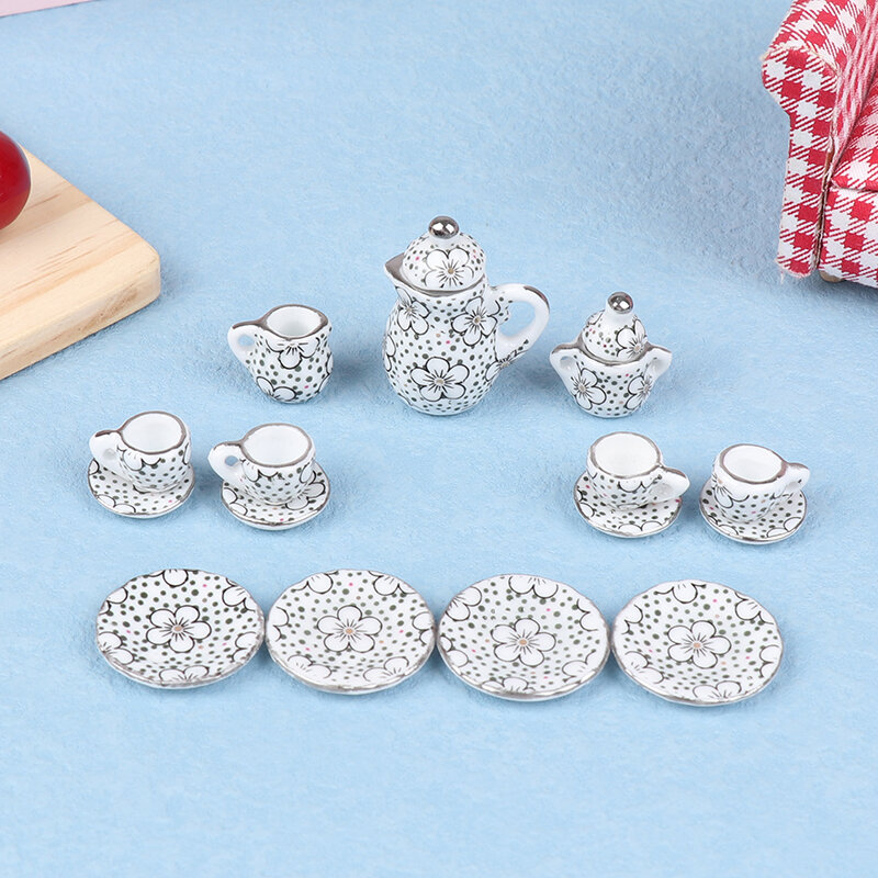 1 zestaw 1:12 domku dla lalek miniaturowe porcelanowe ceramiczne naczynie na herbatę zestaw filiżanek naczynia kuchenne do domku dla lalek zabawki DIY