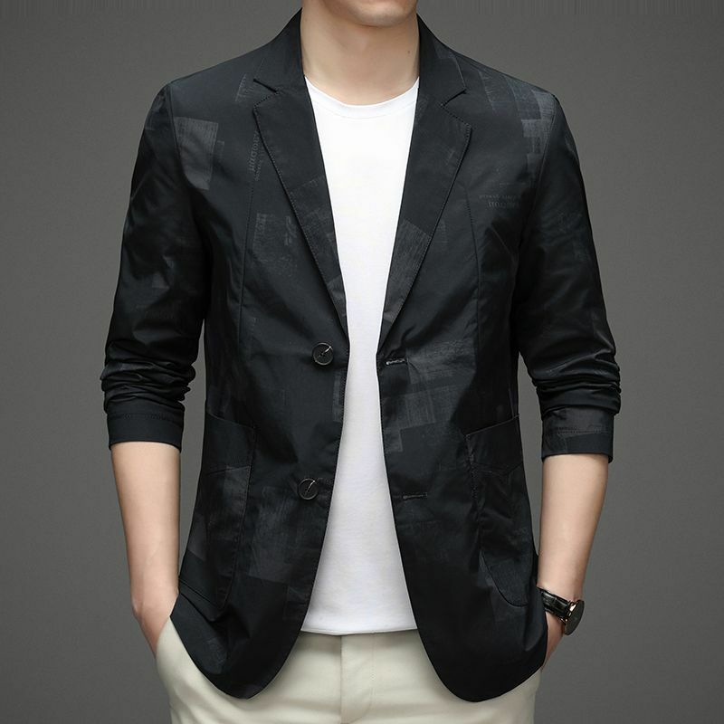 2-A28 Trendy 2023 Spring New Korean Style Plus Size Men's Suit Jacket Young and -aged Single Suit Men's Casual Suit