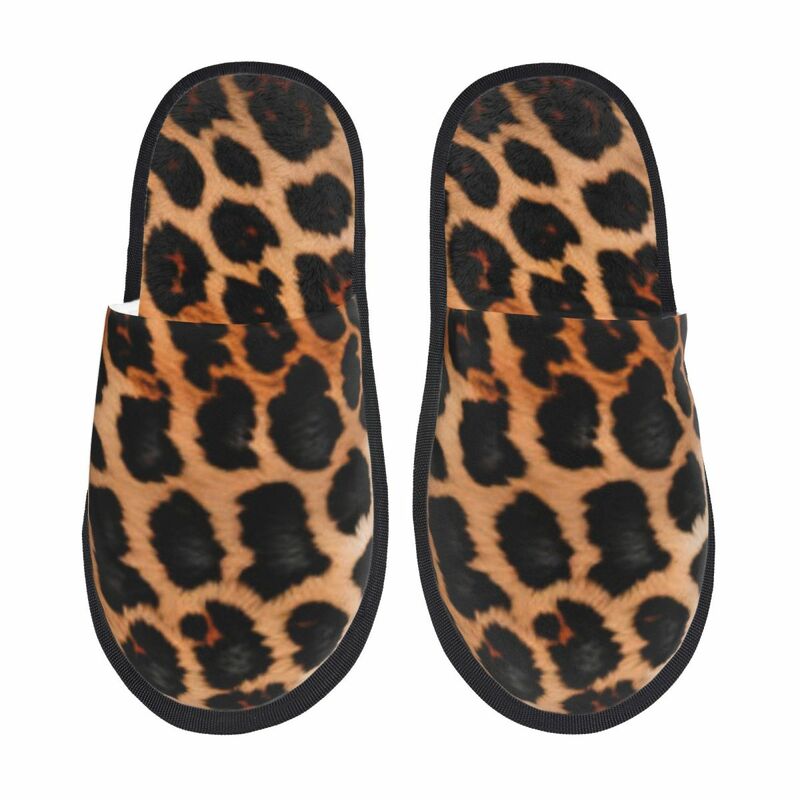 Leopard Texture Slipper For Women Men Fluffy Winter Warm Slippers Indoor Slippers