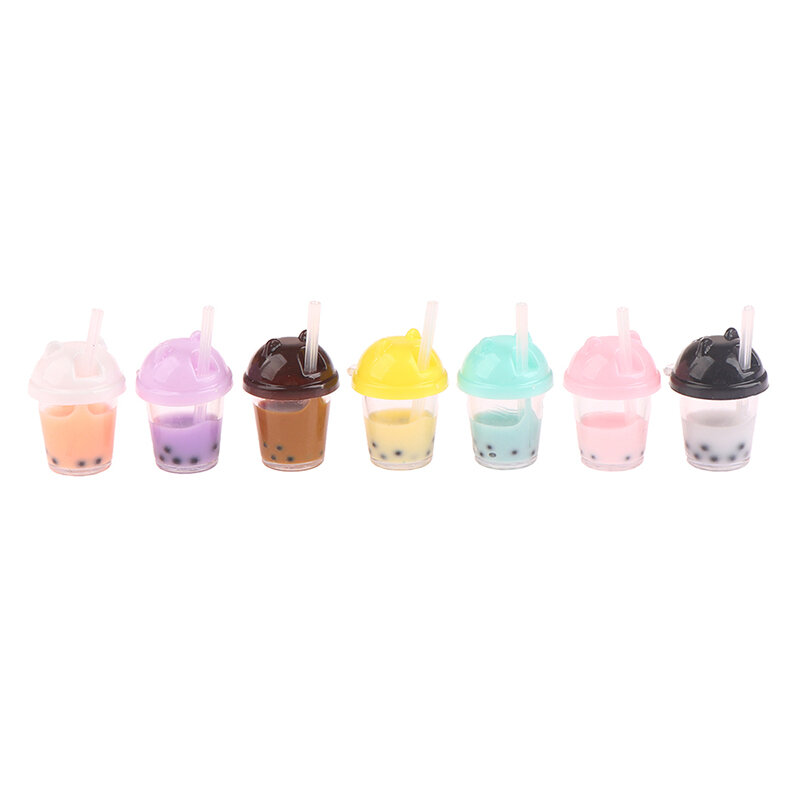 5 Stuks 1/12 Poppenhuis Miniatuur Voedsel Mini Latte Bubble Melk-Thee Model Speelgoed Ornament Keuken Poppenhuis Meubels Speelgoed